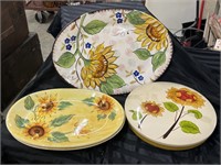 Sunflower Floral Plates and Appetizer Server