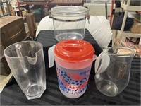 Plastic Pitchers and Clear Plastic Canister