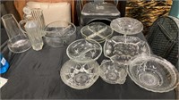 Large Lot of Glass Platters and Serving Dishes