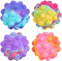 Fidget Pop Ball 4pk, Multicolour