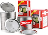 200-Pc Kexle 86mm Wide Mouth Canning Lids With