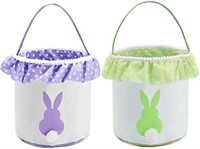 2-Pk Waarms Easter Bunny Baskets With Fluffy Tail