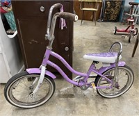 Vintage Purple Schwinn Girls Bicycle with Floral