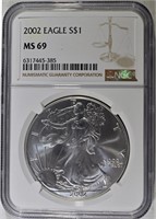 2002 AMERICAN SILVER EAGLE NGC MS 69