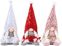 3-Pc UXCHGALE Christmas Gnome Doll Decorations