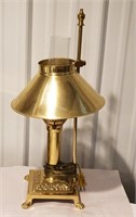 Brass lamp with glass globe