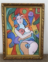 Vintage 12.5" x 9" Nude Painting
