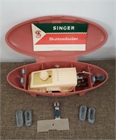 Vintage Singer Buttonholer, Original Case, Booklet