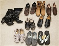 8 pair of shoes and boots, size 10w - Clarks,