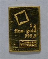 ONE GRAM 999.9 GOLD BAR