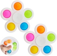 (2) Flower Fidget Pop Spinner 2pk, Multicolour