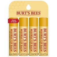 Burts Bees Beeswax Lip Balm 4pk , 100% Natural