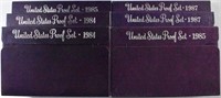 (2) OF EACH 1984-85,87 US PROOF SETS
