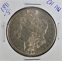 1891-S MORGAN DOLLAR CH AU