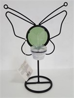 Garden Decor Metal Candle Holder, Glass Butterfly