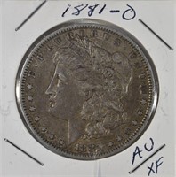 1881-O MORGAN DOLLAR AU/XF