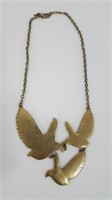Brass Bird Trio Necklace