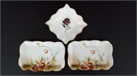 2 Antique NIPPON Hand-painted Mint Trays &