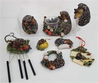 Cute Hedgehog Lot: Chimes, Magnet, Candle Holder +
