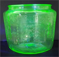 Depression Era Uranium Glass Cookie Jar