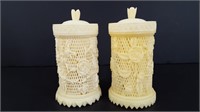 Antique French Ivory Hor's D'Oeuvres Picks, Holder