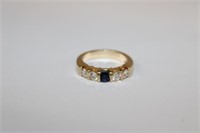 14k yellow gold Sapphire & Diamond Ring