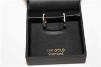 14k white gold Diamond Earrings by Oro Leoni