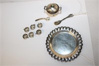 Vintage Miniature Sterling Silver Punch Bowl Set;