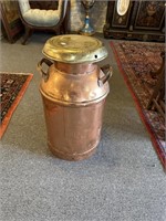 Antique Copper and brass milk can