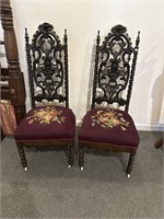 Pair of antique Gothic chairs