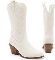 YETIER Western Cowboy Boots for Women Retro Knee