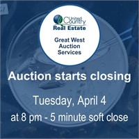 Auction begins to close Tuesday, April 4, 2023,