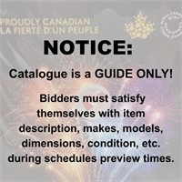 Notice: Catalogue Is A Guide Only! Bidders Must