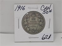 1916 Canada 50 Cent Piece