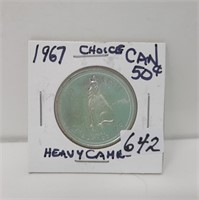 1967 Choice Heavy Cameo Canada 50 Cent Piece