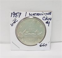 1957 Uncirculated/ Waterline - Canada Silver