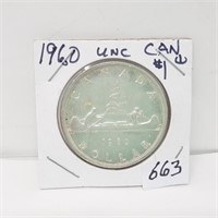 1960 Uncirculated Canada Silver Dollar
