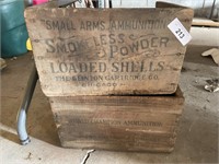 2 WOOD SHELL BOXES