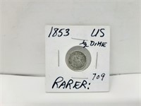 Rarer 1853 Usa 1/2 Dime