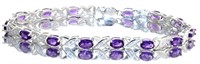 Amethyst- Diamond Accent 7.88 ct Infinity Bracelet