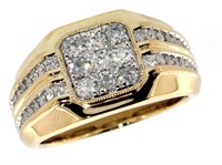 10k Gold Men's Rolex Style 1.00 ct Diamond Ring