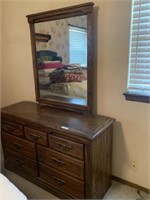 Wooden Dresser w/ Mirror