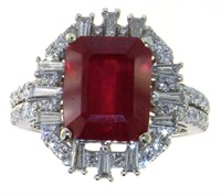 14kt Gold 8.76 ct Ruby & Diamond Ring