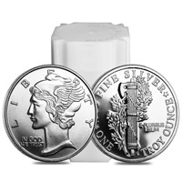 One Ounce - .999 Mercury Dime Silver Round