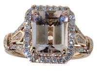 14kt Rose Gold 3.00 ct Morganite & Diamond Ring