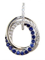 Quality Blue & White Sapphire Designer Pendant