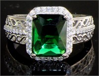 Step Cut 4.25 ct Emerald Designer Ring