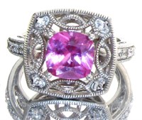 Cushion Cut 2.50 ct Pink Sapphire Designer Ring