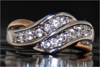10kt Rose Gold & Sterling White Sapphire Ring