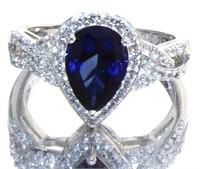 Pear Cut 2.86 ct Sapphire Infinity Ring